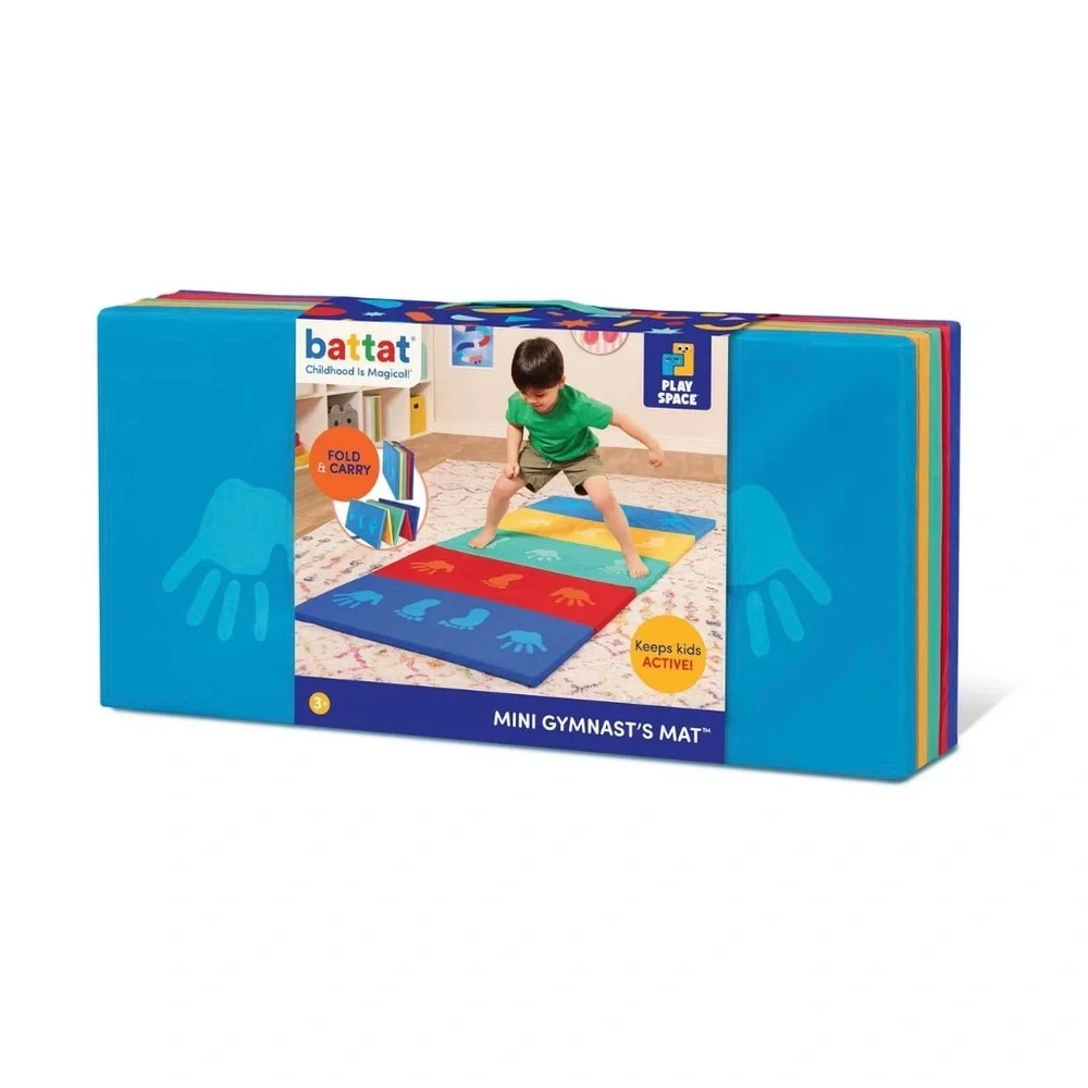 BATTAT Mini Gymnastics Mat with Foldable, Multicolor Design (S-M) . NEW